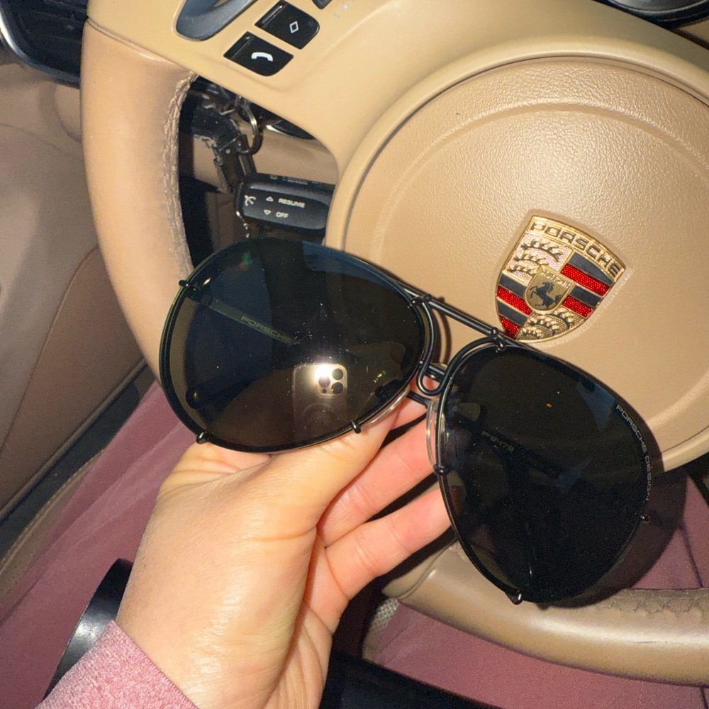 Porsche Design Black Aviator Glasses with Double Bridge